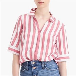 J.Crew Short Sleeve Button-Up in Wide Stripe XXS